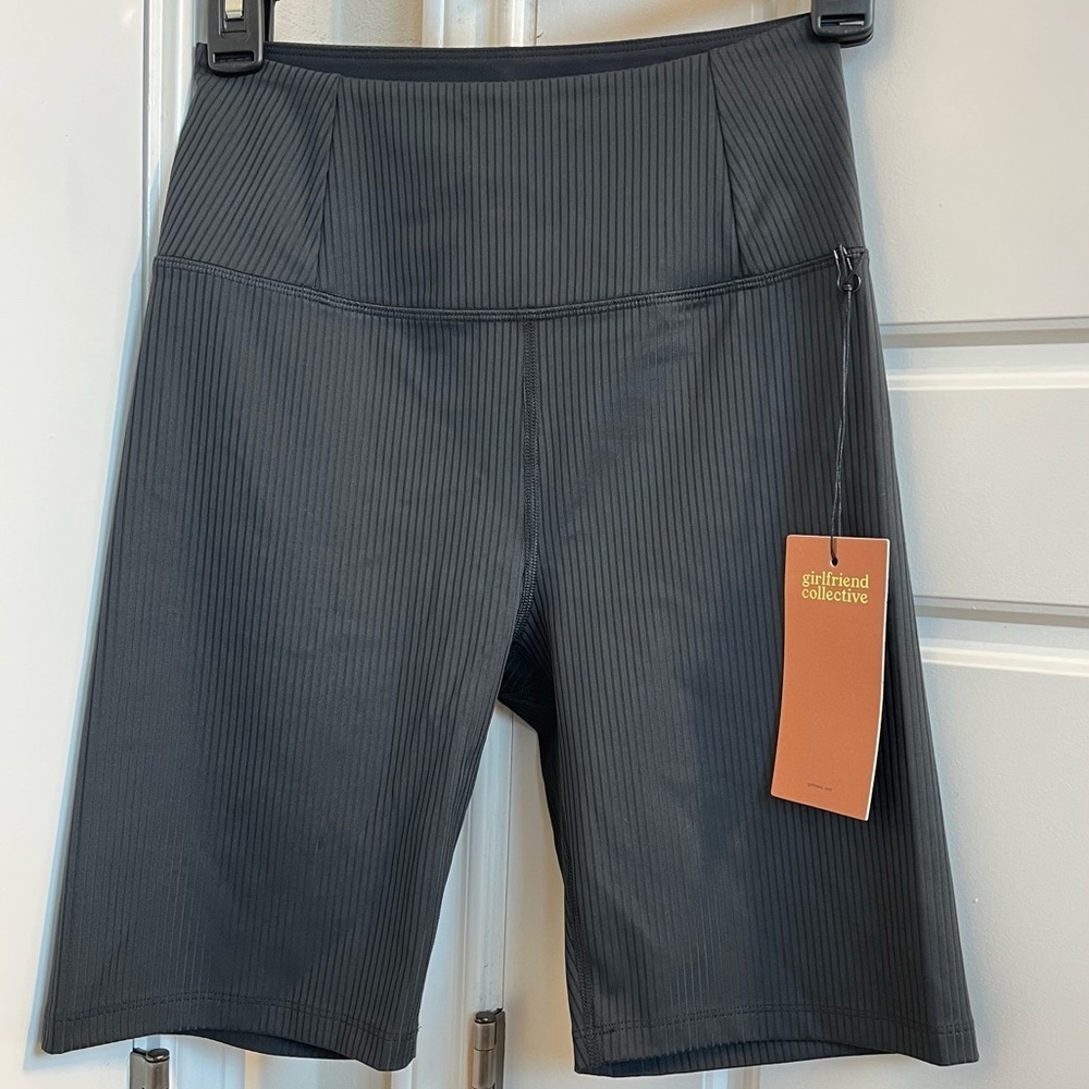 Girlfriend Collective High Rise Ribbed Bike Shorts Size Small